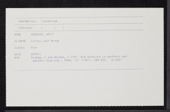 Scoraig, Jetty, NG99NE 1, Ordnance Survey index card, Recto