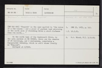 Keppoch, NH08NE 1, Ordnance Survey index card, page number 1, Recto