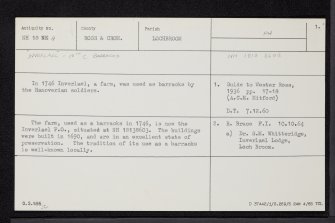 Inverlael Farm, NH18NE 4, Ordnance Survey index card, page number 1, Recto