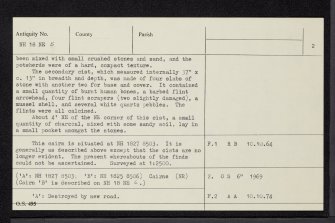 Inverlael, NH18NE 5, Ordnance Survey index card, page number 2, Verso