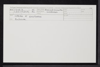 Creag A' Bhothain, NH19SE 4, Ordnance Survey index card, Recto