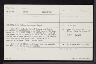 Eilean Nan Mhuilchean, East, NH20SE 2, Ordnance Survey index card, page number 1, Recto