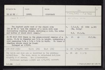 Knockfin, NH22NE 2, Ordnance Survey index card, Recto