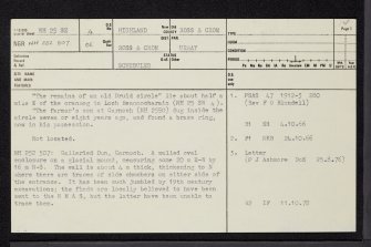 Carnoch, NH25SE 4, Ordnance Survey index card, page number 1, Recto