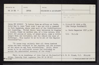 Fort Augustus, NH30NE 4, Ordnance Survey index card, page number 1, Recto