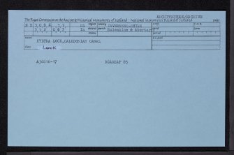 Caledonian Canal, Kytra Lock, NH30NE 17, Ordnance Survey index card, Recto