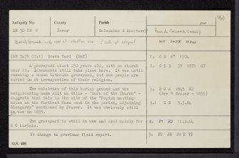 Allt Na Cille, NH30NW 2, Ordnance Survey index card, Recto