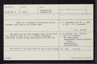 Corriemony, NH32NE 2, Ordnance Survey index card, Recto