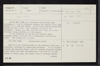 Coille Na Ceardaich, NH32NE 3, Ordnance Survey index card, page number 1, Recto