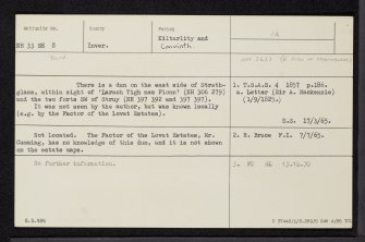 Strathglass, NH33SE 8, Ordnance Survey index card, Recto