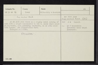 Midton 1, NH33SE 18, Ordnance Survey index card, Recto