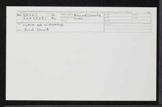 Clach Na H'Annaid, NH35SW 1, Ordnance Survey index card, Recto