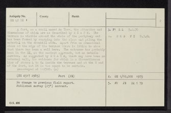 An Torr, NH42NE 1, Ordnance Survey index card, page number 2, Verso