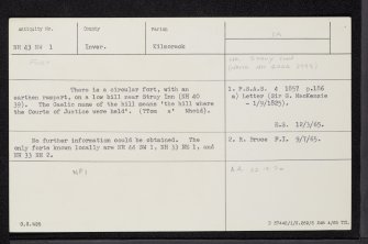 Struy Inn, NH43NW 1, Ordnance Survey index card, Recto