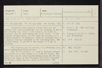 Creag Lon Nan Gobhar, NH43NW 2, Ordnance Survey index card, page number 1, Recto