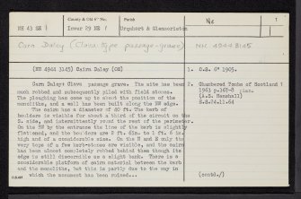 Carn Daley, NH43SE 1, Ordnance Survey index card, page number 1, Recto