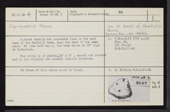 Gartally Burn, NH43SE 4, Ordnance Survey index card, Recto