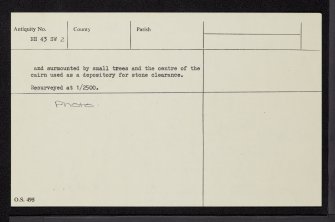 Balnalick, NH43SW 2, Ordnance Survey index card, Verso