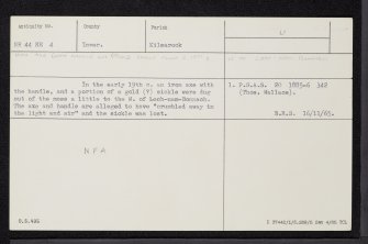 Loch Nam Bonnach, NH44NE 4, Ordnance Survey index card, Recto