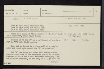 Aigas, NH44SE 4, Ordnance Survey index card, page number 1, Recto