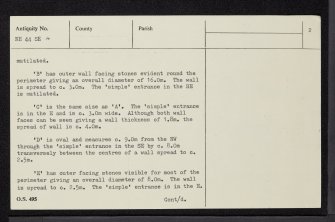 Aigas, NH44SE 4, Ordnance Survey index card, page number 2, Verso