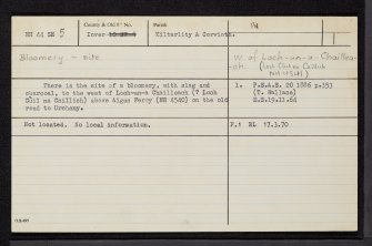 Loch Cuil Na Caillich, NH44SE 5, Ordnance Survey index card, Recto