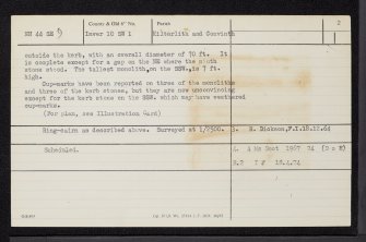 Culburnie, NH44SE 9, Ordnance Survey index card, page number 2, Verso