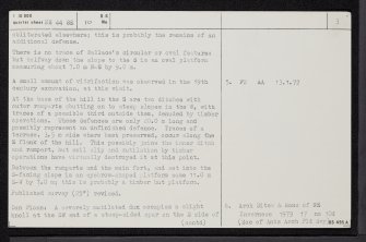 Dun Fionn, NH44SE 10, Ordnance Survey index card, page number 3, Recto