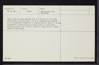 Cnoc A' Chruaidh, NH44SW 1, Ordnance Survey index card, page number 2, Verso