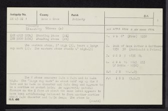 Fodderty, NH45NE 1, Ordnance Survey index card, page number 1, Recto