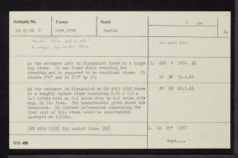 Kinnahaird, NH45NE 3, Ordnance Survey index card, page number 1, Recto