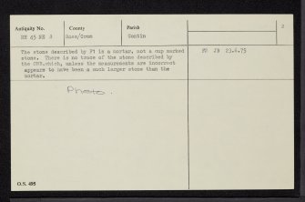 Kinnahaird, NH45NE 3, Ordnance Survey index card, page number 2, Verso
