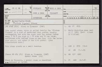 Strathpeffer, Clach An Tiompain, NH45NE 6, Ordnance Survey index card, page number 1, Recto