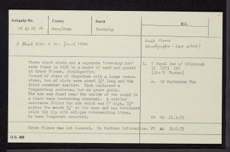 Strathpeffer, Croch Fionne, NH45NE 16, Ordnance Survey index card, Recto