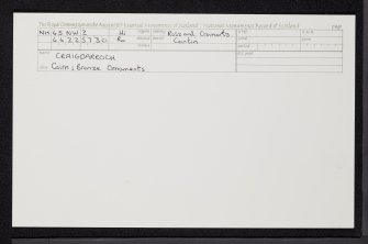 Craigdarroch, NH45NW 2, Ordnance Survey index card, Recto