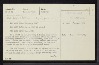 Druim Dubhram, NH46SE 1, Ordnance Survey index card, page number 1, Recto