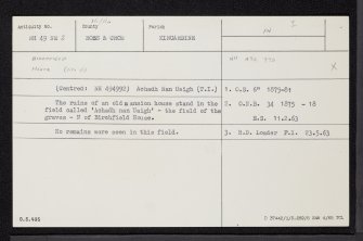 Achadh An Uaigh, NH49NE 2, Ordnance Survey index card, Recto