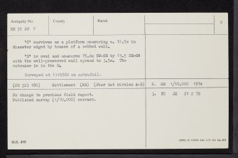 Garthbeg, NH51NW 9, Ordnance Survey index card, page number 2, Verso