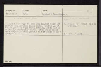 Urquhart Castle, NH52NW 7, Ordnance Survey index card, Recto