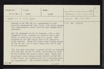 Ceapmaol, NH52SE 2, Ordnance Survey index card, page number 1, Recto