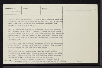 Ceapmaol, NH52SE 2, Ordnance Survey index card, page number 2, Verso