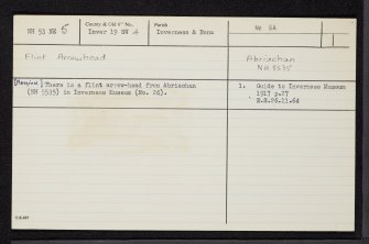 Abriachan, NH53NE 5, Ordnance Survey index card, Recto