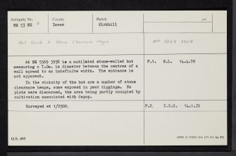 Allt Na Teanga, NH53NE 8, Ordnance Survey index card, Recto