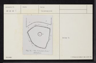 St Columba's Font, NH53SE 6, Ordnance Survey index card, Recto