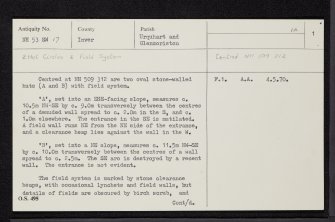 Brachryriach, NH53SW 17, Ordnance Survey index card, page number 1, Recto