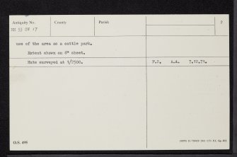 Brachryriach, NH53SW 17, Ordnance Survey index card, page number 2, Verso