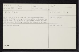 Garbeg, NH53SW 18, Ordnance Survey index card, Recto