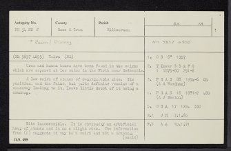 Redcastle, NH54NE 2, Ordnance Survey index card, page number 1, Recto
