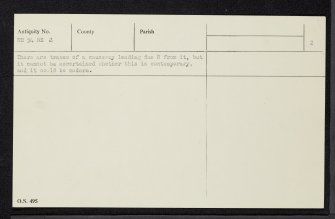 Redcastle, NH54NE 2, Ordnance Survey index card, page number 2, Verso