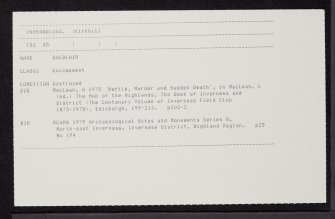 Balblair, NH54NW 3, Ordnance Survey index card, Recto